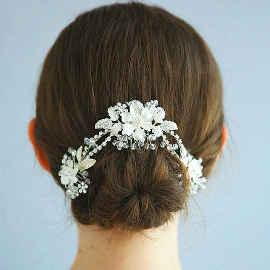 silver wedding headpiece