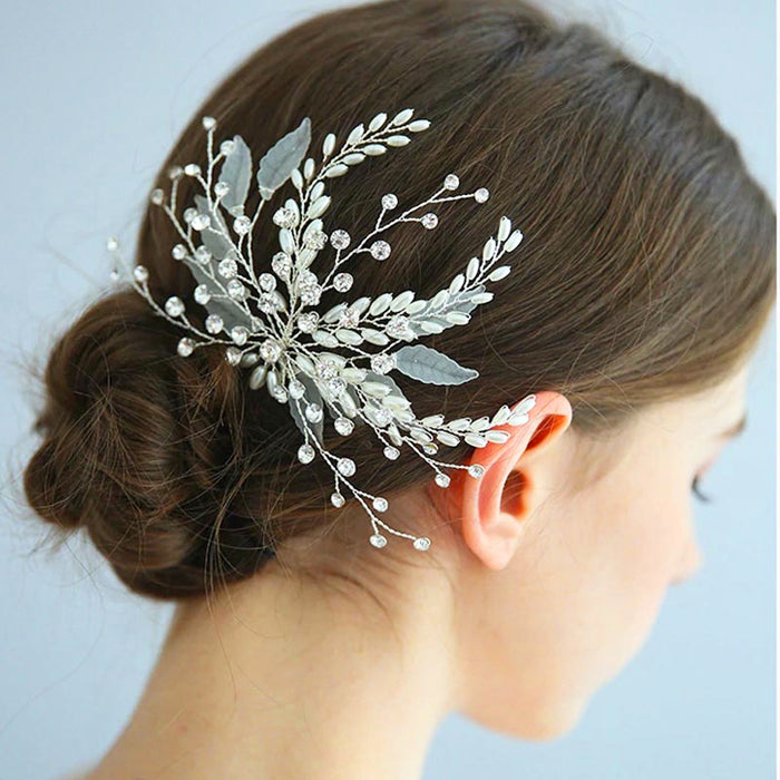 Delicate Pearl & Crystal Bridal Headpiece - The Wedding Garter