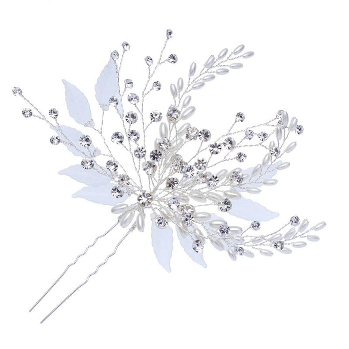 Delicate Pearl & Crystal Bridal Headpiece - The Wedding Garter