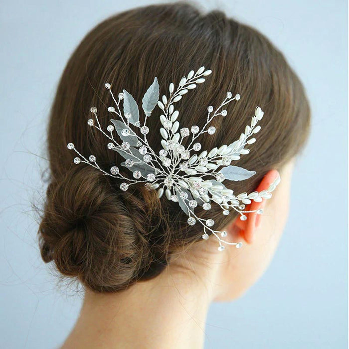 Delicate Pearl & Crystal Bridal Headpiece - The Wedding Garter