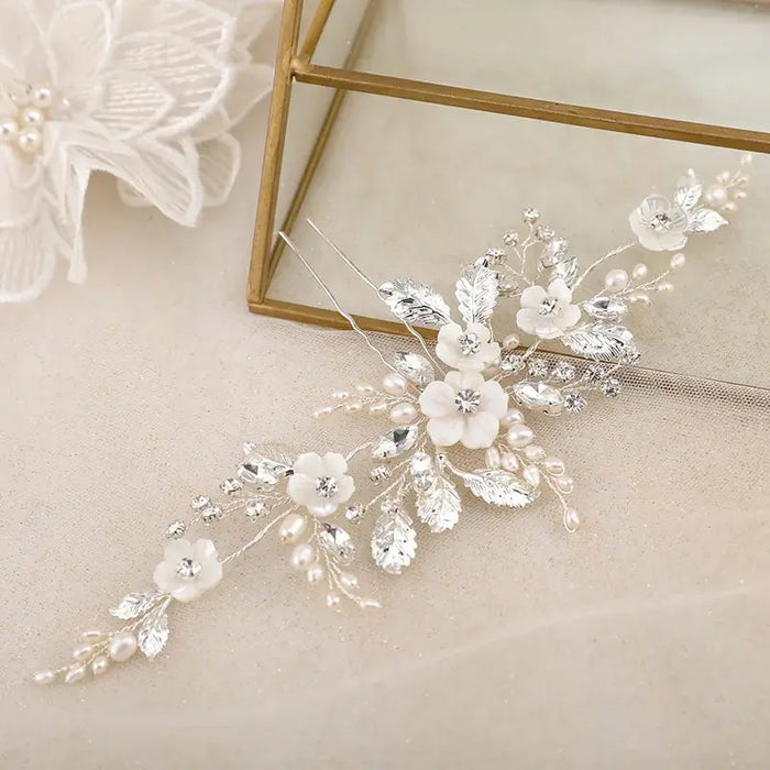 flowers and pearls bridal headpiece
