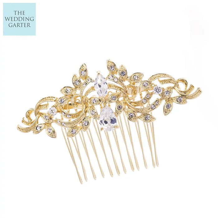 Delicate Rhinestone Silver Hair Comb Wedding Hair Piece - The Wedding Garter