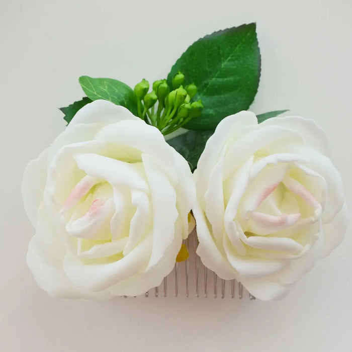 Delicate Rose Garden Hair Flowers Comb - The Wedding Garter