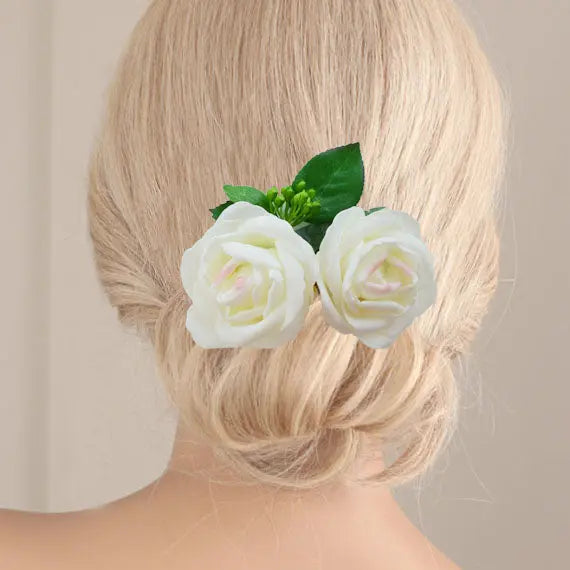 Delicate Rose Garden Hair Flowers Comb - The Wedding Garter