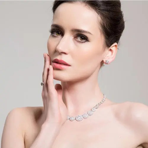 Delicate Tiffany Style CZ Diamond Stud Bridal Earrings - The Wedding Garter