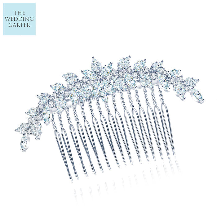 zirconia wedding hair comb