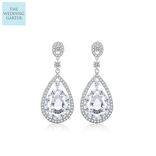 art deco crystal bridal earrings