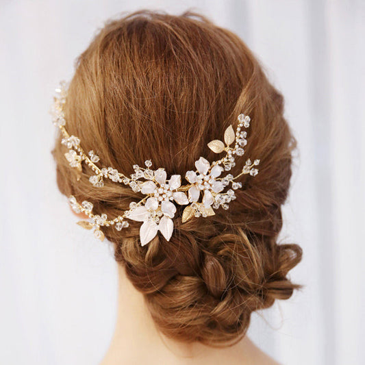 gold bridal hair vine