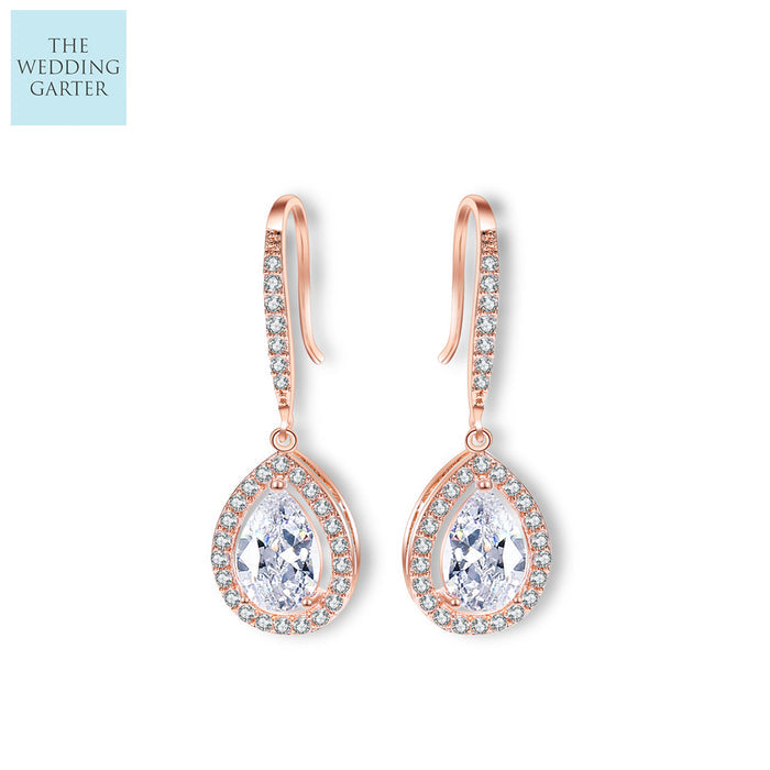 rose gold wedding earrings