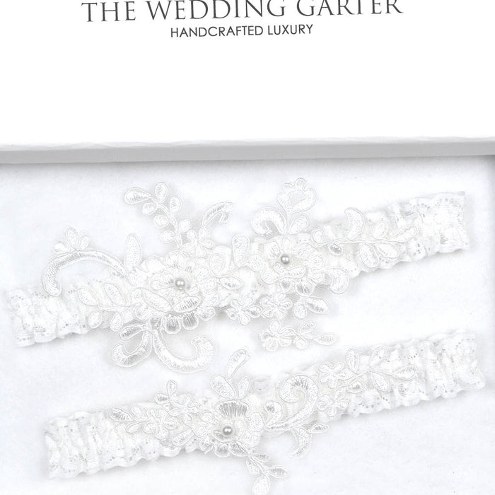 ivory wedding garter