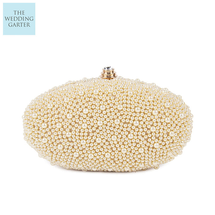 Double Sided Ivory Pearl Bridal Clutch - The Wedding Garter