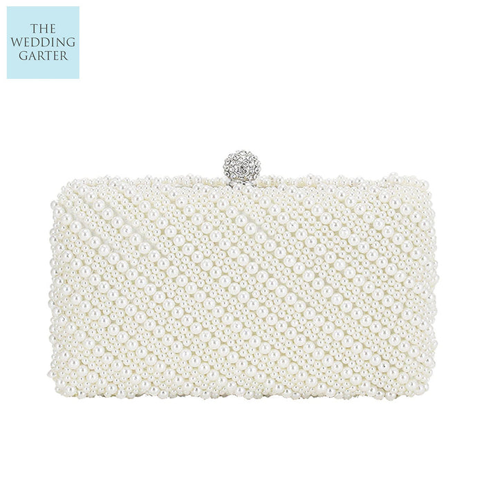 Double Sided Ivory Pearl Wedding Purse - The Wedding Garter