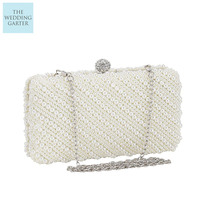 Double Sided Ivory Pearl Wedding Purse - The Wedding Garter