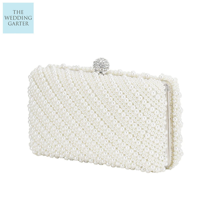 Double Sided Ivory Pearl Wedding Purse - The Wedding Garter