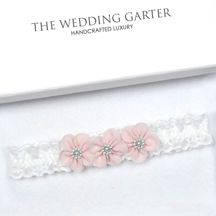 pink and ivory garter