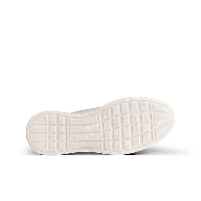 Beige rubber outsole for low-top sneakers with grid tread and brand mark