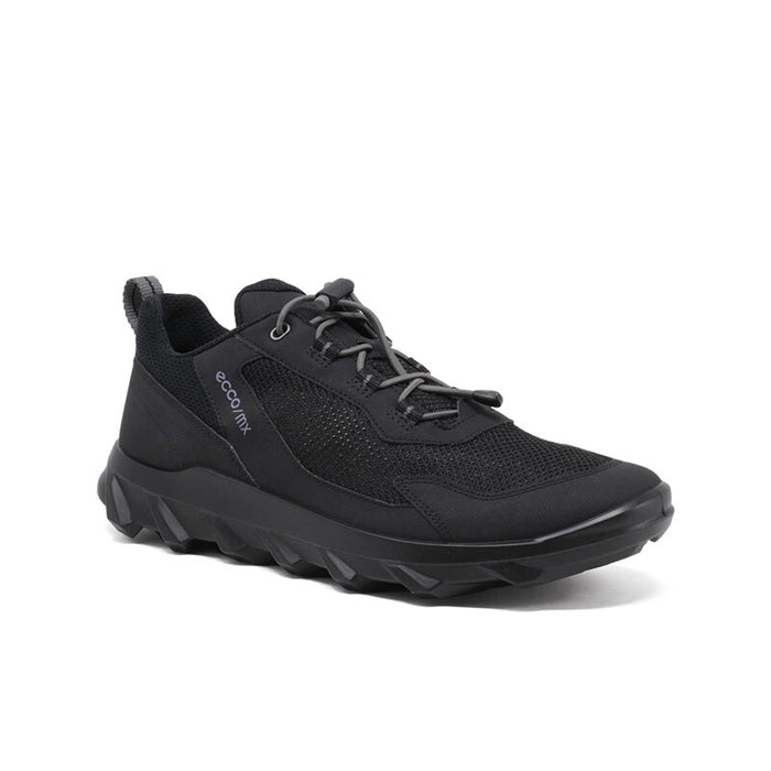 Men's ECCO MX sneakers, black knit upper, lace-up, chunky rubber sole