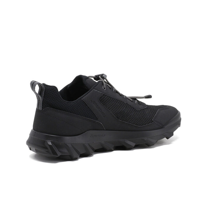 Men's ECCO MX sneakers, black upper, rear pull tab, lace-up, chunky tread sole
