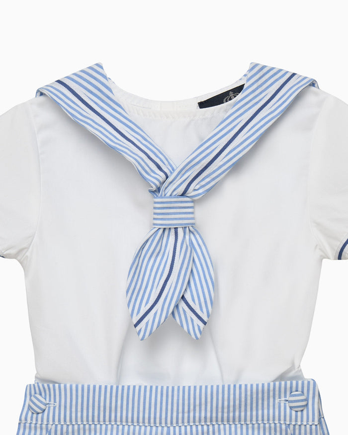 Trotters Heritage Set Edward Sailor Set in Pale Blue Stripe