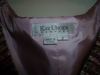 Elegant Kay Unger Size 2 Dress Knee-Length Petites 2P - Diamonds Sapphires Rubies Emeralds