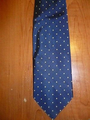 Elegant Navy Blue Polka Dot 100% Woven Silk Brooks Basics Tie Made in USA - Diamonds Sapphires Rubies Emeralds