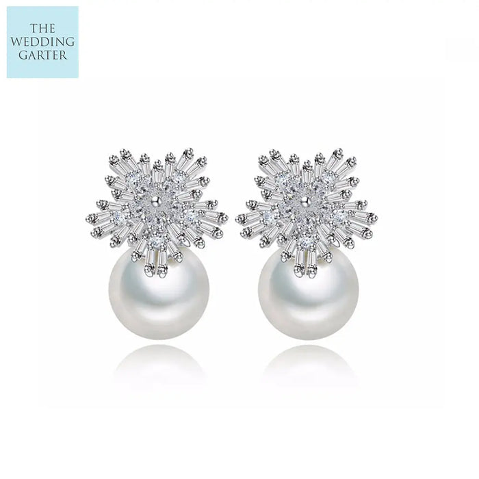 pearl and diamond stud earrings