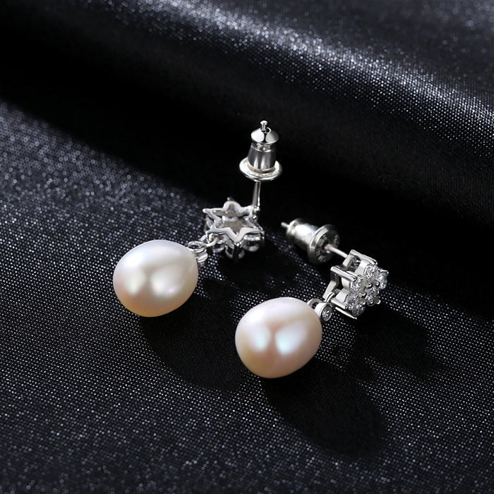 Elegant Tahitian Pearl & Sterling Silver Bridesmaid Earrings - The Wedding Garter