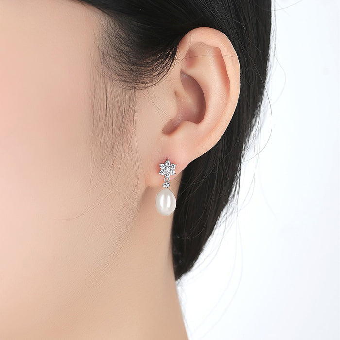Elegant Tahitian Pearl & Sterling Silver Bridesmaid Earrings - The Wedding Garter