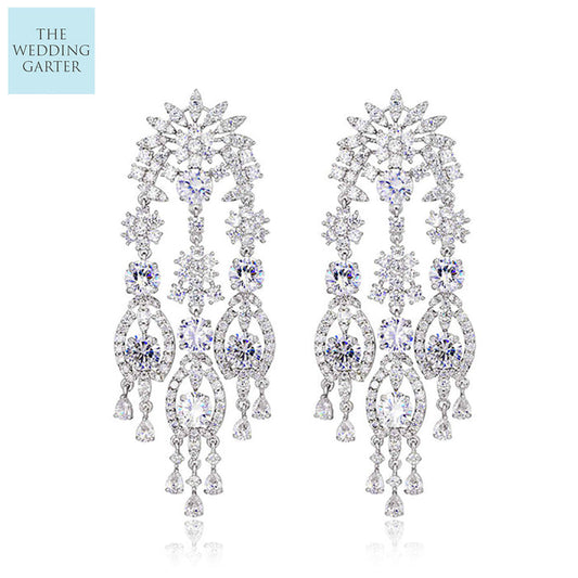 tassel cubic zirconia earrings