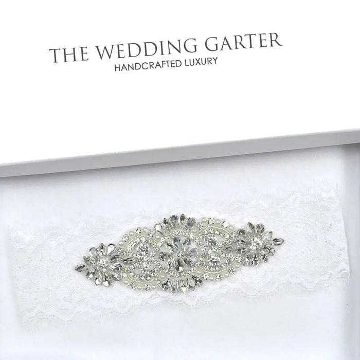 rhinestone applique wedding garter