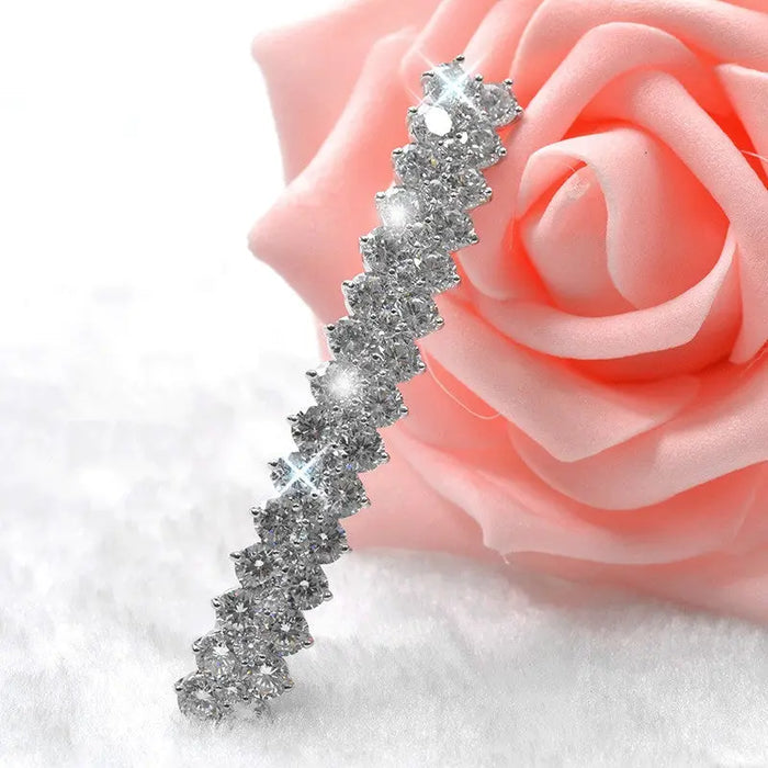 Exquisite Cubic Zirconia Diamond Bridal Hair Clip - The Wedding Garter