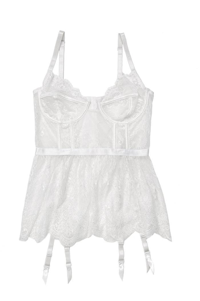 Eylelash Lace Luxury Bridal Corset - The Wedding Garter