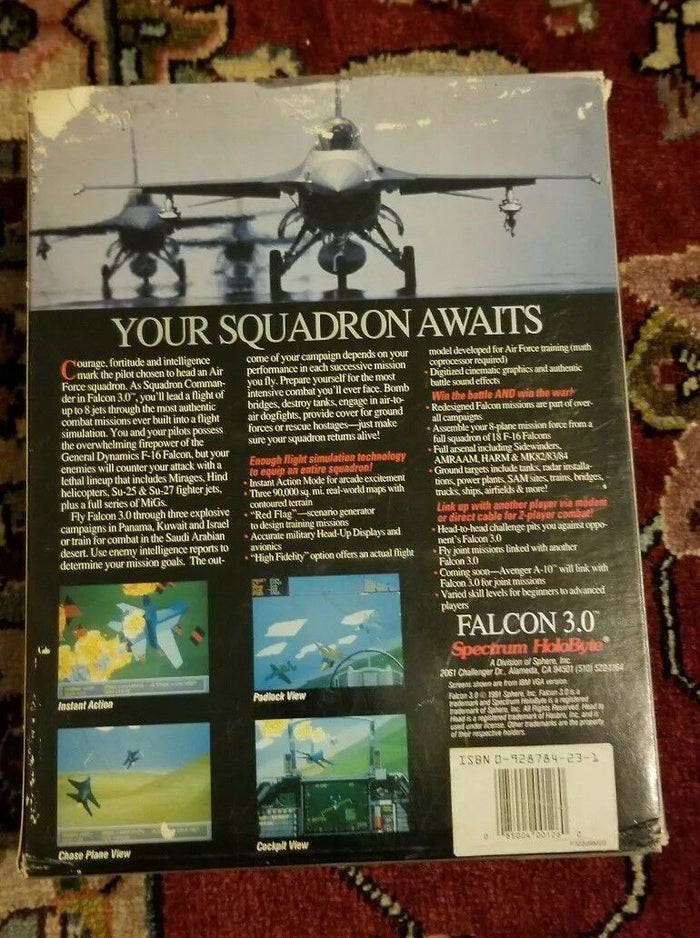 Falcon 3.0 Electronic Battlefield Series Spectrum HoloByte PC Game IBM 3.5” - Diamonds Sapphires Rubies Emeralds