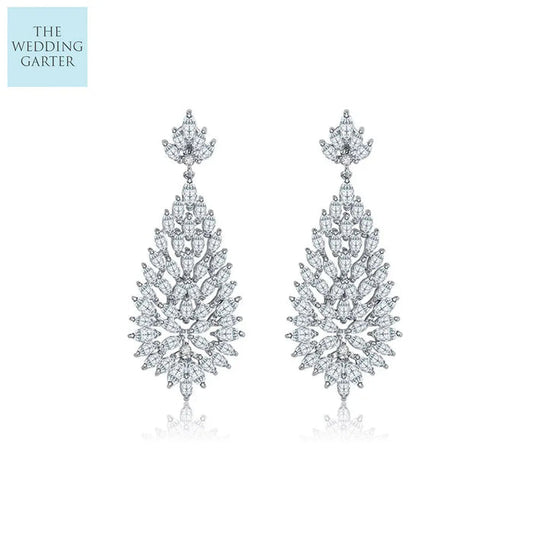 Fancy Cubic Zirconia Women's Diamond Drop Wedding Earrings - The Wedding Garter