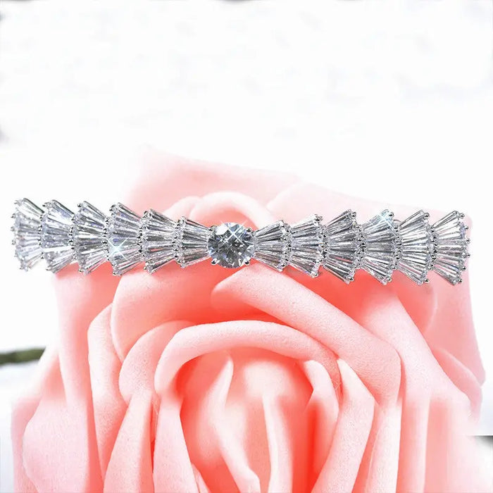 Fancy CZ Diamond Wedding Hair Accessories Clip - The Wedding Garter