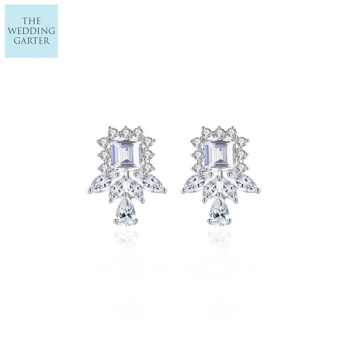crystal stud brides earrings