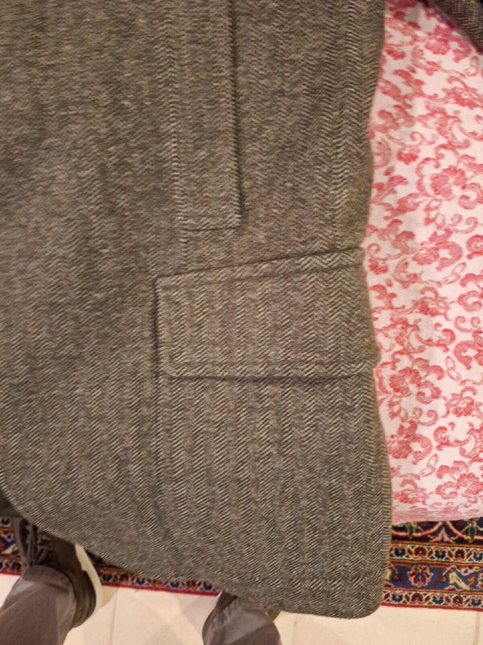 Fay Men's Tweed Wool Blend Jacket With Elbow Patches Made In Italy Size 42