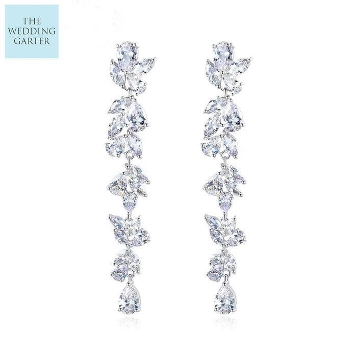 long dangle bridal earrings