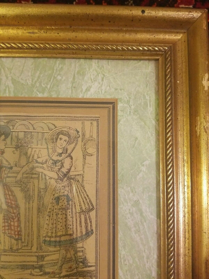 Framed Engraving by J.G. de Sainte Sauveur and Labrousse Artisanne de Marseille