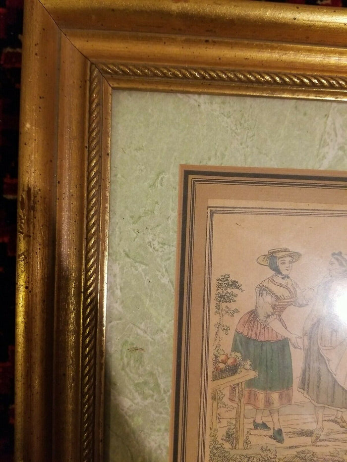 Framed Engraving by J.G. de Sainte Sauveur and Labrousse "Paysanne de Bitche"