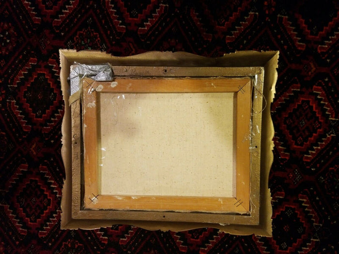 Framed Painting On Canvas Of Mediterranean Coastal Scene (Possible Greece)