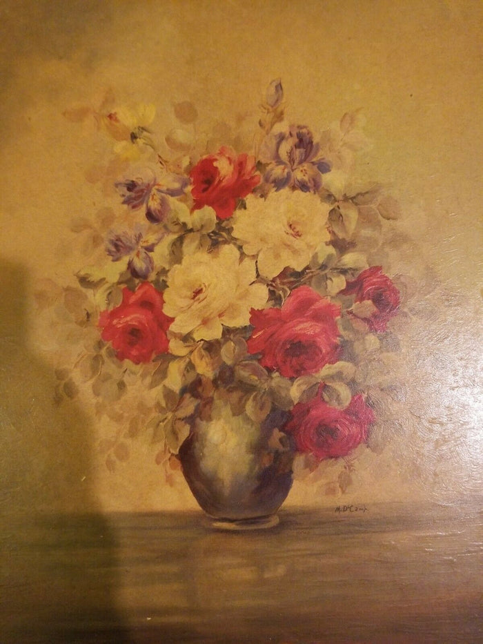 Framed Signed Painting of Flowers