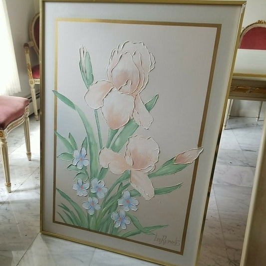 Framed Signed PAINTING - Diamonds Sapphires Rubies Emeralds