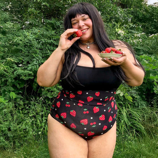 Fruity Super High Waist Knickers - Black