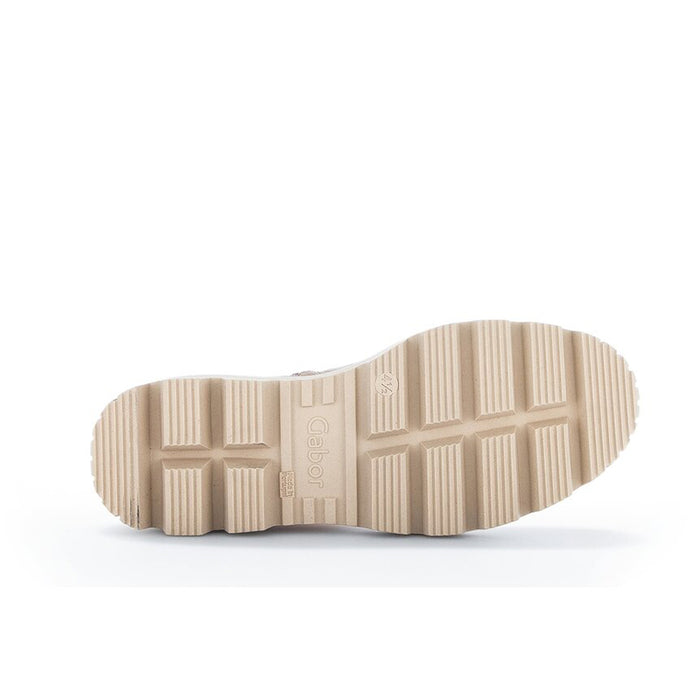 Beige rubber lug outsole for ankle boots
