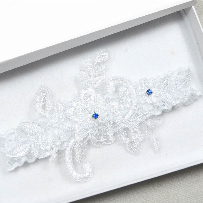 white wedding garter