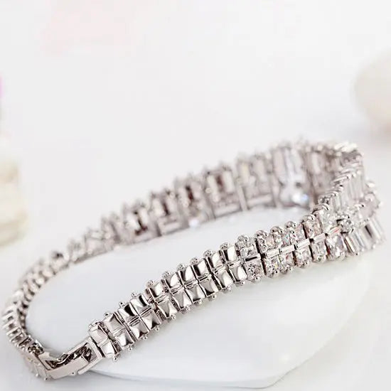 Gatsby Style Cubic Zirconia Wedding Bracelet - The Wedding Garter
