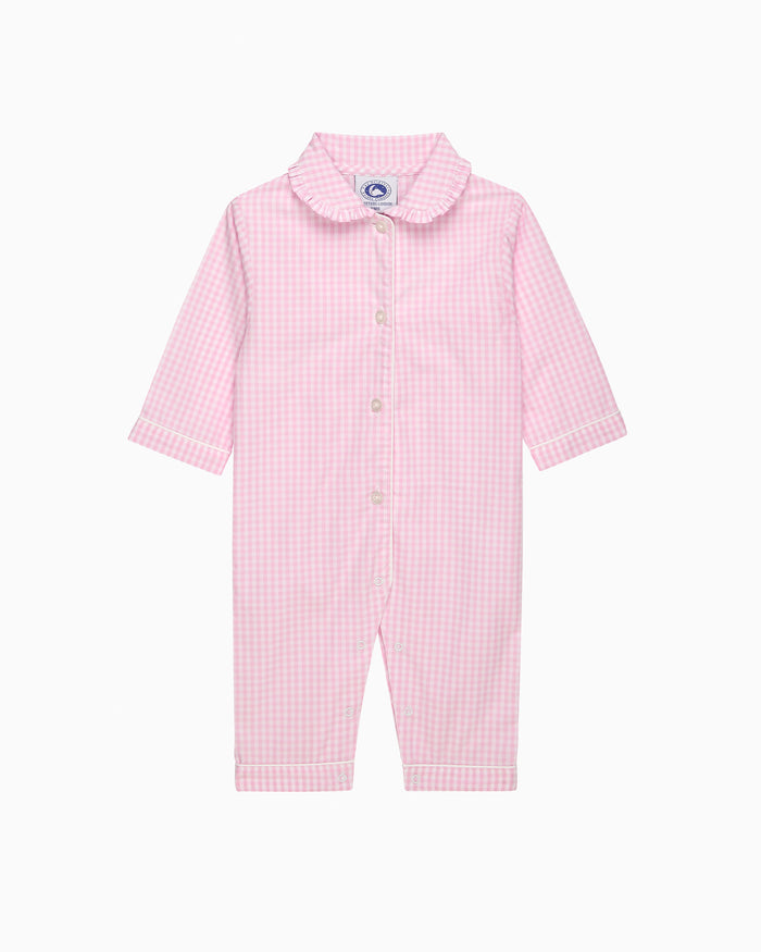 Original Pyjama Company All-in-One Gingham Frill Collar All-In-One