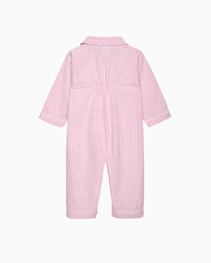 Original Pyjama Company All-in-One Gingham Frill Collar All-In-One