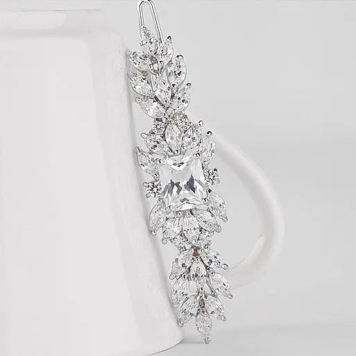 Glamorous Cubic Zirconia Diamond Bridal Hair Clip - The Wedding Garter